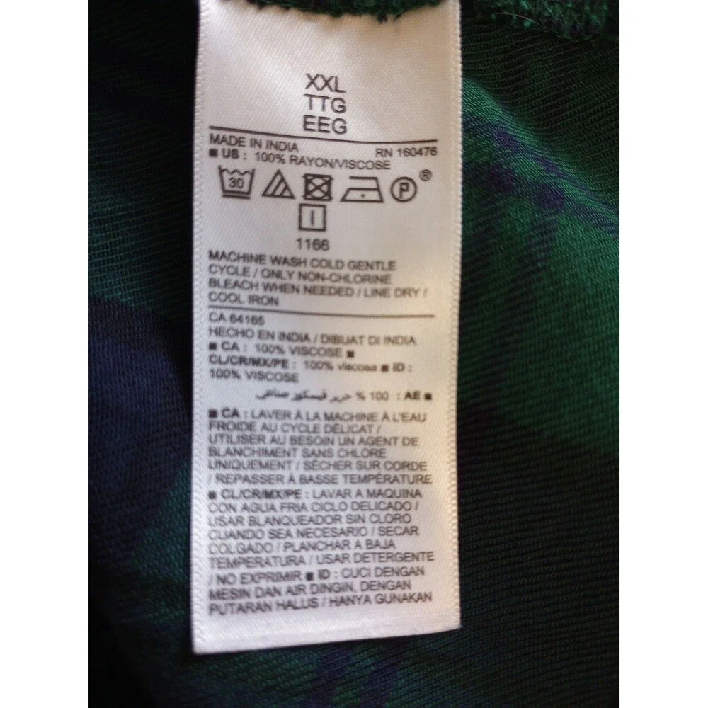 Old Navy Tunic Shirt dress XXL Blue Green Tartan Plaid Long Sleeve Holiday - Picture 6 of 6